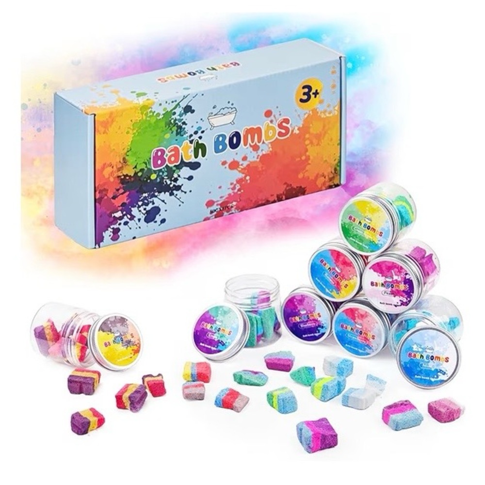 Bath Bombs Color Fizzies for Kids: 8 Pcs Scented Potion Bottles. SEALED PACKAGE